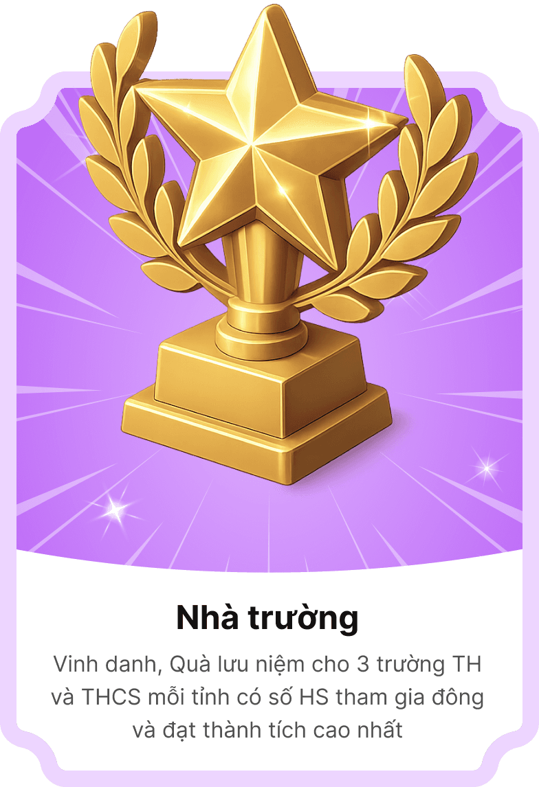 Nhà trường: Vinh danh, Quà lưu niệm cho 3 trường TH và THCS mỗi tỉnh